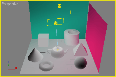 Иллюстрированный самоучитель по 3D Studio Max 6 › Освещение › Имитация непрямого освещения. Применение алгоритма Radiosity.