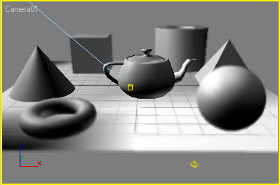 Иллюстрированный самоучитель по 3D Studio Max 6 › Камеры › Применение размытия глубины резкости