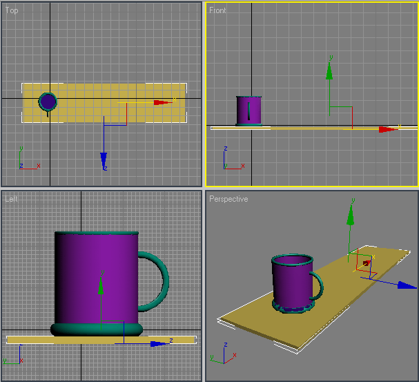 Иллюстрированный самоучитель по 3D Studio Max 7 › Основные принципы работы в 3ds max 7 › Урок 1. Создание полки для посуды.