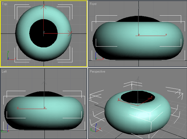 Иллюстрированный самоучитель по 3D Studio Max 7 › Моделирование › Урок 2. Моделирование глаз персонажа.
