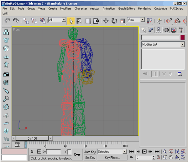 Иллюстрированный самоучитель по анимации персонажей в 3D Studio Max › Работа с каркасами персонажей с помощью модуля Biped › Загрузка сетки персонажа