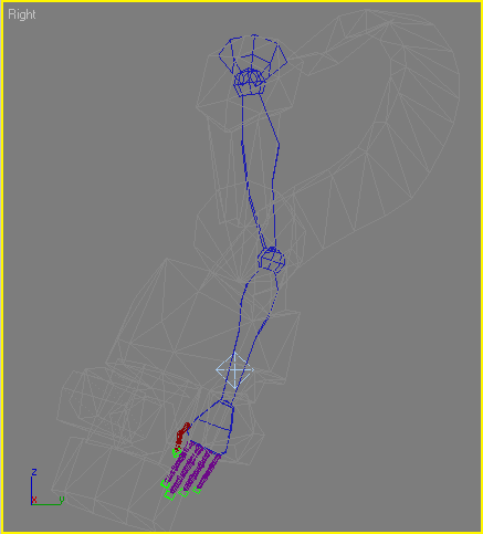 Иллюстрированный самоучитель по анимации персонажей в 3D Studio Max › Работа с каркасами персонажей с помощью модуля Biped › Настройка рук и ног Biped
