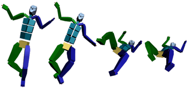 Иллюстрированный самоучитель по анимации персонажей в 3D Studio Max › Использование захвата движения › Удаление кадров для усиления эффекта соударения