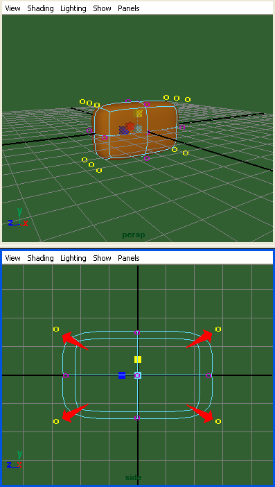 Иллюстрированный самоучитель по Maya 4.5 для начинающих › Моделирование › Чемодан из SDS-поверхностей