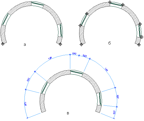 Иллюстрированный самоучитель по ArchiCAD 8 › 2D-черчение и образмеривание › Дугообразные размерные цепочки