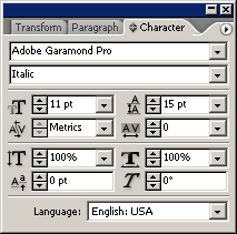 Иллюстрированный самоучитель по Adobe InDesign CS2 › Обзор программы Adobe InDesign › Форматирование текста для символьного стиля