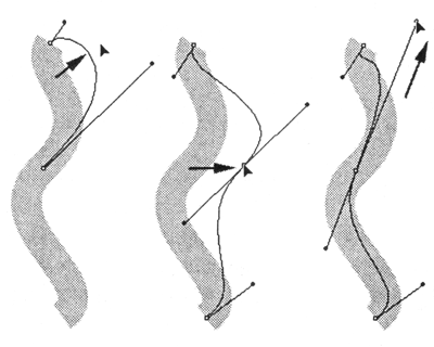 Иллюстрированный самоучитель по цифровой графике › Принципы векторной графики › Изменение формы кривой. Соединение нескольких секторов.