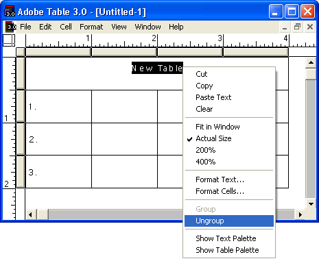 Иллюстрированный самоучитель по Adobe PageMaker 7 › Верстка таблиц и бланков › Верстка таблиц с помощью Adobe Table 3.0