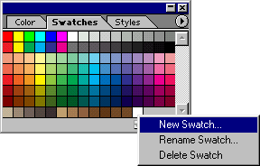 Иллюстрированный самоучитель по Adobe Photoshop 7 › Выбор цвета › Палитра Swatches