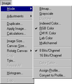 Иллюстрированный самоучитель по Adobe Photoshop 7 › Цвет в программе Photoshop › Режимы изображения