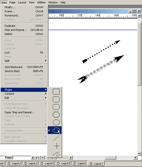 Иллюстрированный самоучитель по QuarkXPress 6 › QuarkXPress как инструмент рисования › Изменение формы элементов