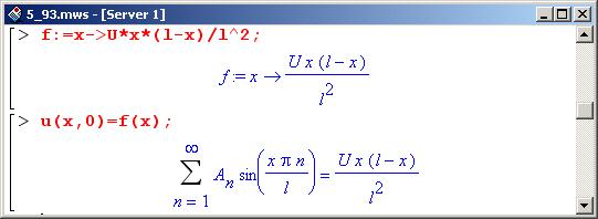 Иллюстрированный самоучитель по Maple 9 › Дифференциальные уравнения › Задача о колебаниях струны конечной длины
