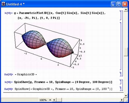 Иллюстрированный самоучитель по Mathematica 3/4 › Расширения графики (пакет Graphics) › Анимация графиков различного типа (Animation)