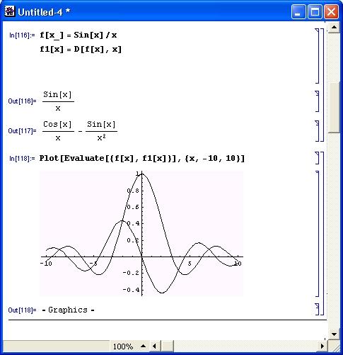 Иллюстрированный самоучитель по Mathematica 3/4 › Операции математического анализа › Вычисление производных