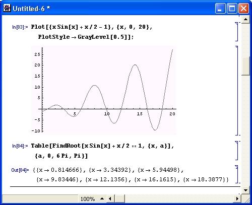 Иллюстрированный самоучитель по Mathematica 3/4 › Операции математического анализа › Получение сразу нескольких корней