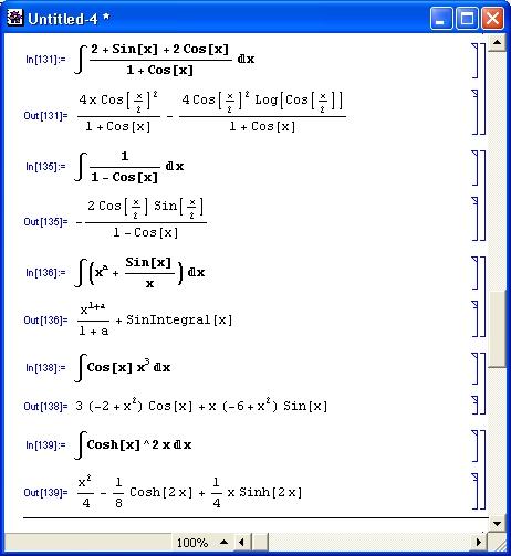 Иллюстрированный самоучитель по Mathematica 3/4 › Операции математического анализа › Вычисление интегралов. Вычисление интегралов в символьном виде.