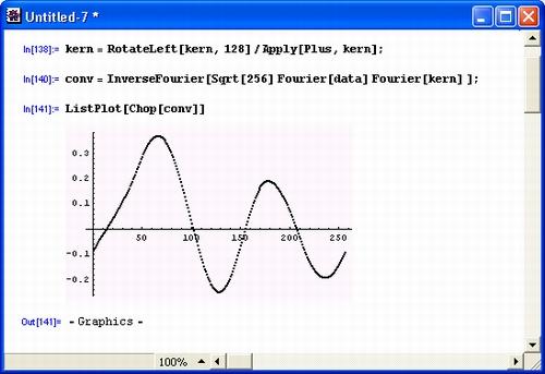 Иллюстрированный самоучитель по Mathematica 3/4 › Представление и обработка данных › Фильтрация сигналов на основе преобразований Фурье