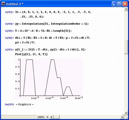 Иллюстрированный самоучитель по Mathematica 3/4 › Представление и обработка данных › Спектральный анализ с линейной интерполяцией сигнала
