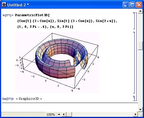 Иллюстрированный самоучитель по Mathematica 3/4 › Графика и звук › Специальные средства визуализации и звука. Параметрическая трехмерная графика.