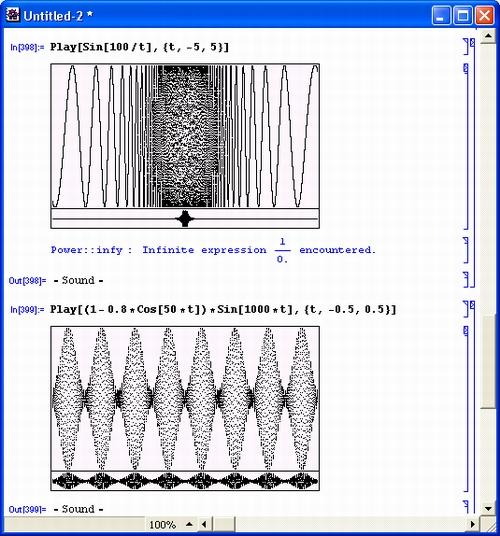 Иллюстрированный самоучитель по Mathematica 3/4 › Графика и звук › Синтез звуков