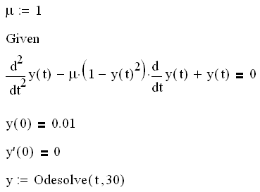 Иллюстрированный самоучитель по MathCAD 11 › Обыкновенные дифференциальные уравнения › Некоторые примеры