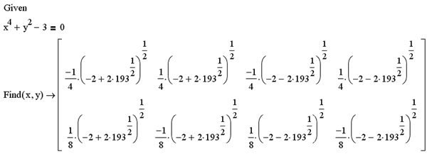 Иллюстрированный самоучитель по MathCAD 11 › Алгебраические уравнения и оптимизация › Символьное решение уравнений