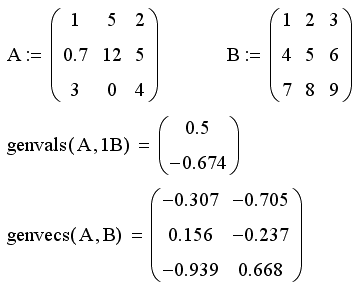 Иллюстрированный самоучитель по MathCAD 11 › Матричные вычисления › Собственные векторы и собственные значения матриц