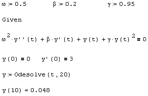 Иллюстрированный самоучитель по MathCAD 12 › Обыкновенные дифференциальные уравнения: динамические системы › Дифференциальное уравнение N-го порядка
