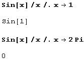 Иллюстрированный самоучитель по Mathematica 5 › Первое знакомство. Калькулятор. › Вычисление пределов