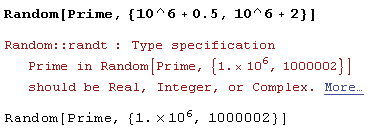 Иллюстрированный самоучитель по Mathematica 5 › Арифметика: простые числа › Функции PreviousPrime и NextPrime и случайные простые числа