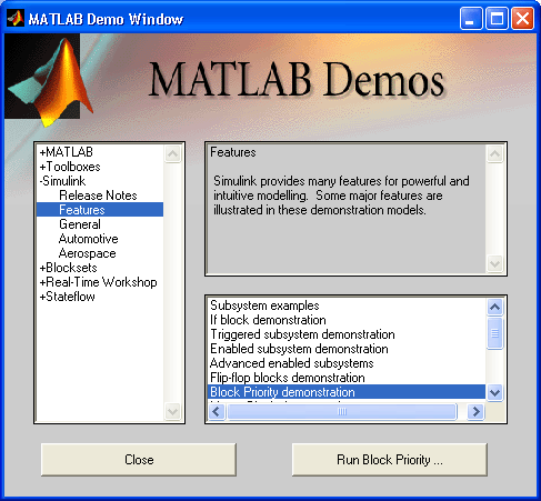 Иллюстрированный самоучитель по MatLab › Пользовательский интерфейс MATLAB › Запуск приложения Simulink. Вызов справки MATLAB.