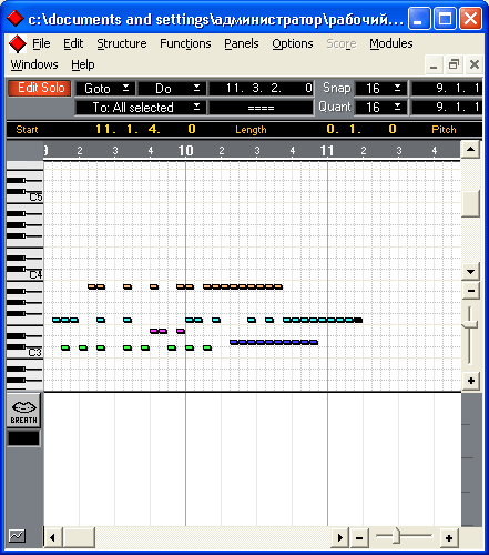 Иллюстрированный самоучитель по основам компьютерной музыки › Профессиональная виртуальная студия Cubase VST › Клавишный редактор Key (Edit)