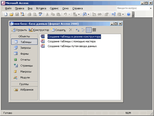 Иллюстрированный самоучитель по Microsoft Access 2003 › Обзор основных функций Access