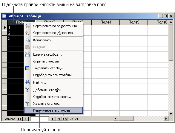 Иллюстрированный самоучитель по Microsoft Access 2003 › Создание первых таблиц