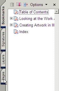 Иллюстрированный самоучитель по Adobe Acrobat 6 › Знакомство с рабочей областью › Использование панелей программы Acrobat. Использование контекстных меню.