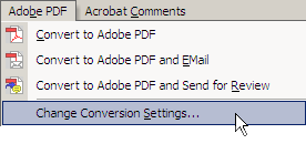 Иллюстрированный самоучитель по Adobe Acrobat 6 › Настройка качества выходных файлов Adobe PDF › Изменение параметров Adobe PDF в программе PDFMaker