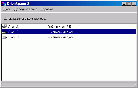 Иллюстрированный самоучитель по настройке и оптимизации компьютера › Сжатие жестких дисков › Сжатие файлов в ОС Windows 95/98. Программа DriveSpace 3.