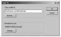 Иллюстрированный самоучитель по администрированию Windows 2000/2003 › Управление профилями пользователей › Использование компонента панели управления Система (System) для управления локальными профилями
