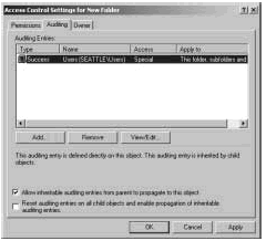 Иллюстрированный самоучитель по администрированию Windows 2000/2003 › Разрешения для файлов и папок › Аудит операций с файлами и папками