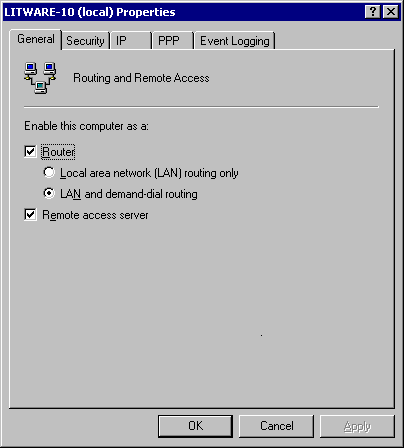Иллюстрированный самоучитель по настройке Windows 2000/2003 › Подключение удаленных пользователей › Настройка удаленного доступа и VPN
