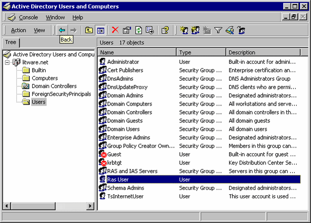 Иллюстрированный самоучитель по настройке Windows 2000/2003 › Подключение удаленных пользователей › Настройки разрешений удаленного доступа