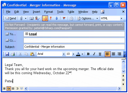 Иллюстрированный самоучитель по настройке Office 2003 › Защита информации в Microsoft Office 2003 с помощью служб RMS и IRM › Обзор служб IRM и RMS