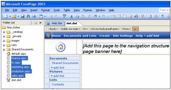 Иллюстрированный самоучитель по настройке Office 2003 › Использование FrontPage 2003 для разработки индивидуальных веб-узлов › Дальнейшие изменения