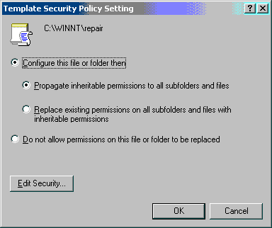 Иллюстрированный самоучитель по администрированию Windows 2000/2003 › Пошаговое руководство по использованию диспетчера настройки безопасности › Использование шаблонов безопасности