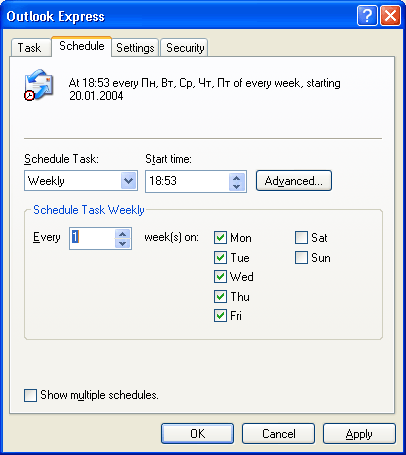 Иллюстрированный самоучитель по Microsoft Windows 2003 › Типовые задачи администрирования › Выполнение заданий по расписанию (Task Scheduler)