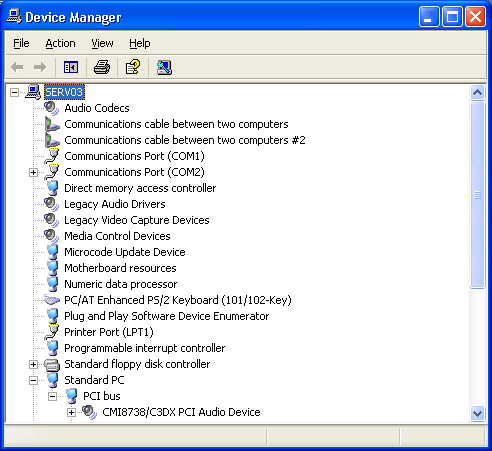 Иллюстрированный самоучитель по Microsoft Windows 2003 › Поддержка оборудования › Работа с утилитой Device Manager. Просмотр скрытых устройств.