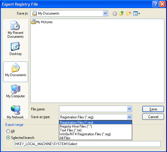 Иллюстрированный самоучитель по Microsoft Windows 2003 › Работа с системным реестром › Команды меню File