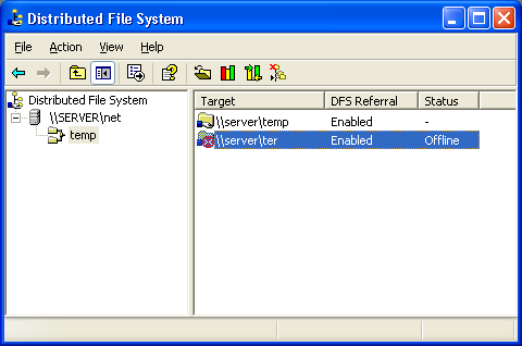 Иллюстрированный самоучитель по Microsoft Windows 2003 › Работа с дисковыми ресурсами › Управление репликацией DFS