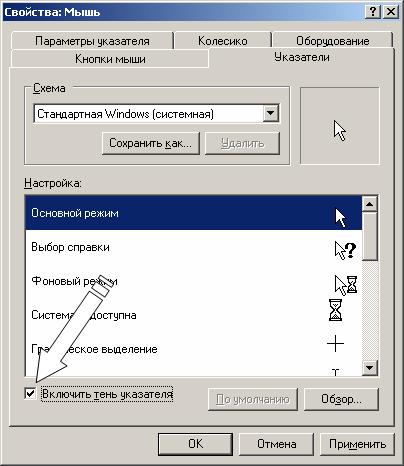 Иллюстрированный самоучитель по Microsoft Windows XP › Настройка Windows › Настройка мыши