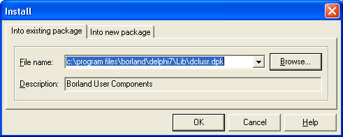 Иллюстрированный самоучитель по Delphi 7 для начинающих › Компонент программиста › Установка. Ошибки при установке компонента.